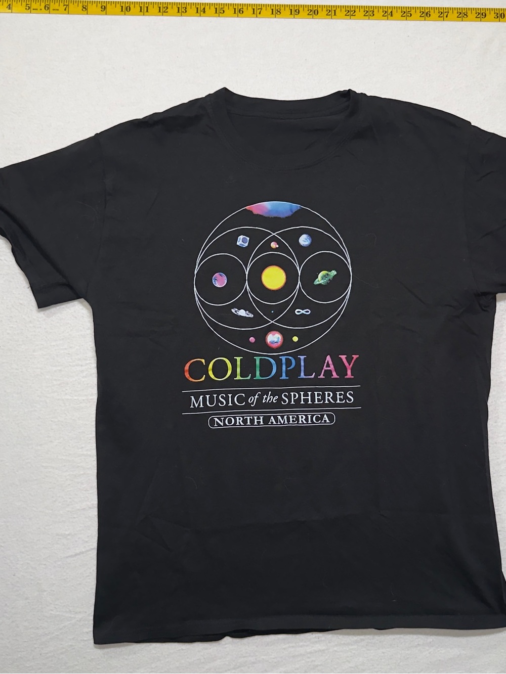 Coldplay Music of the Spheres Black Short Sleeve Graphic Tee